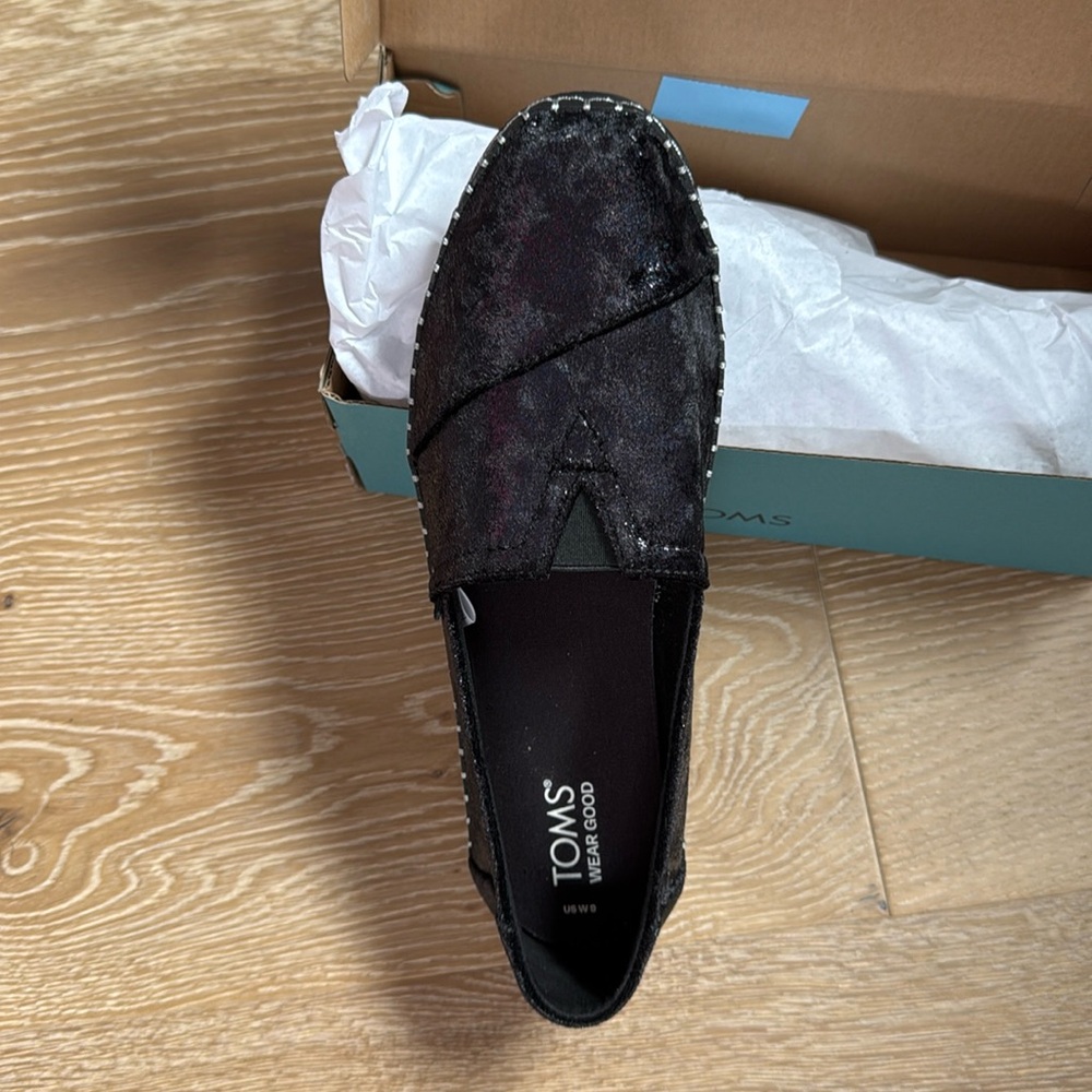 Tom’s Alpargata Black Plush Foil-women’s